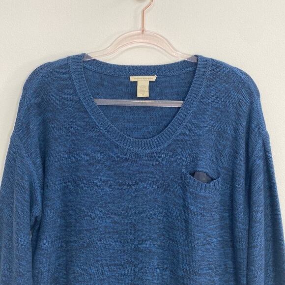 White + Warren Cotton Boxy Cut Sweater Women's Medium Blue - Picture 3 of 8